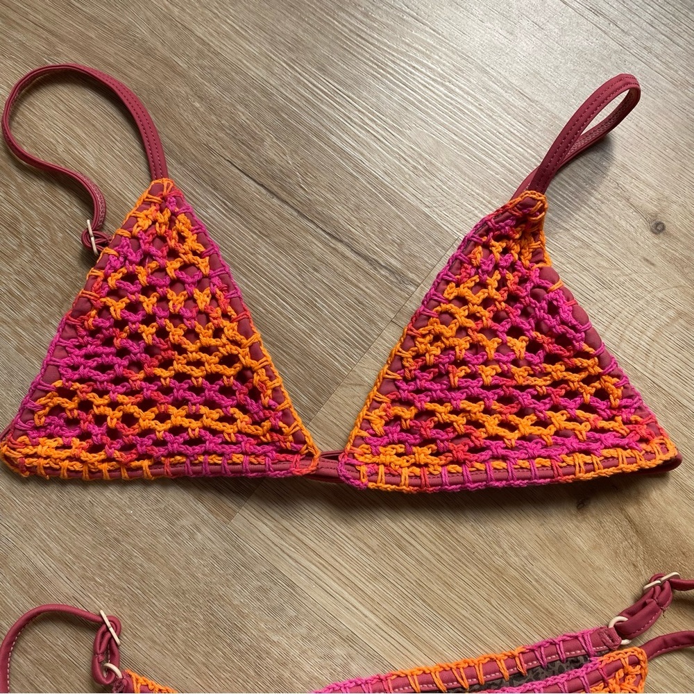 Free People x Acacia Lisboa Crochet bikini Top & Bottom large top XLarge bottom - Picture 8 of 10